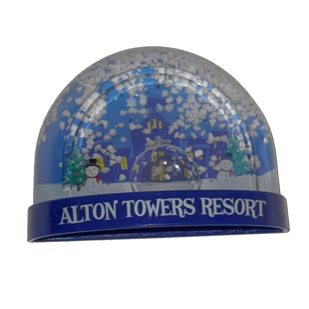 Alton Towers Resort Christmas Snow Globe Magnet