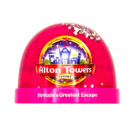 Alton Towers Resort Snow Globe Magnet - Pink