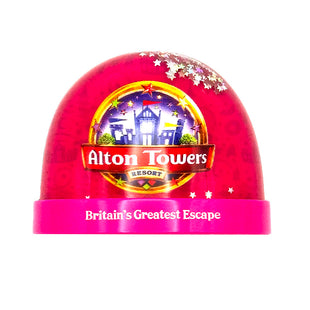 Alton Towers Resort Snow Globe Magnet - Pink
