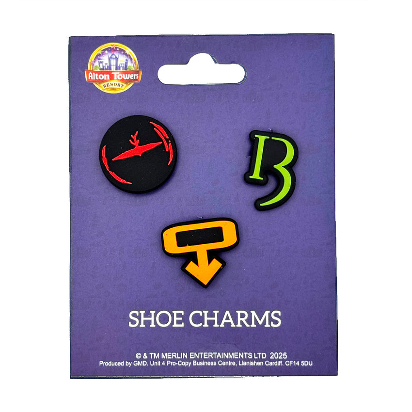 Alton Towers Resort Shoe Charms (Nemesis Reborn, Th13teen, Oblivion)